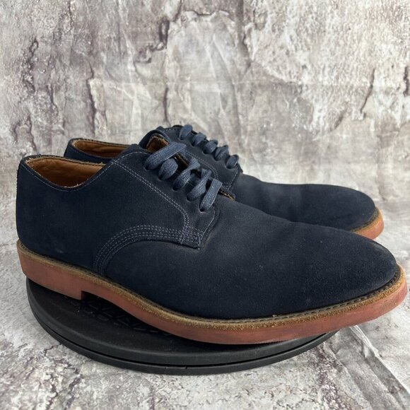 Walk Over Nubuck Suede Leather Shoes Mens Size US 10 M Navy Oxford Made in USA - Picture 1 of 7